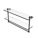 Allied Brass 22 Inch Two Tiered Glass Shelf with Integrated Towel Bar RC-2-22TB-ORB