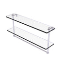 Allied Brass 22 Inch Two Tiered Glass Shelf with Integrated Towel Bar RC-2-22TB-SCH