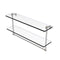 Allied Brass 22 Inch Two Tiered Glass Shelf with Integrated Towel Bar RC-2-22TB-SN