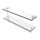 Allied Brass 22 Inch Two Tiered Glass Shelf with Integrated Towel Bar RC-2-22TB-WHM