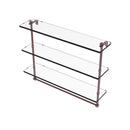 Allied Brass 16 Inch Triple Tiered Glass Shelf with Integrated Towel Bar RC-5-16TB-CA