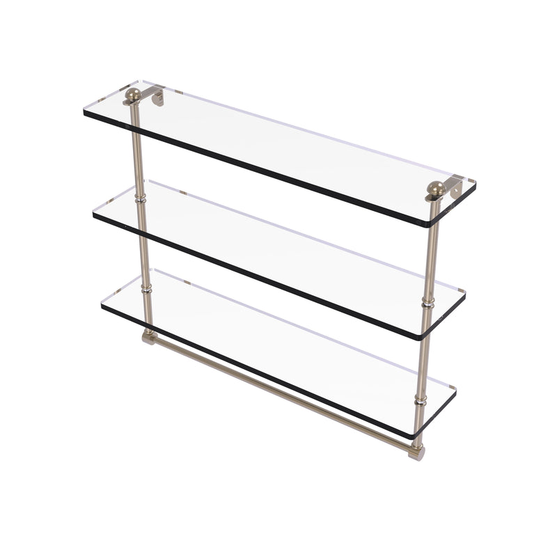 Allied Brass 16 Inch Triple Tiered Glass Shelf with Integrated Towel Bar RC-5-16TB-PEW