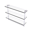 Allied Brass 16 Inch Triple Tiered Glass Shelf with Integrated Towel Bar RC-5-16TB-SCH