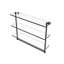 Allied Brass 22 Inch Triple Tiered Glass Shelf with Integrated Towel Bar RC-5-22TB-ABZ