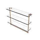 Allied Brass 22 Inch Triple Tiered Glass Shelf with Integrated Towel Bar RC-5-22TB-BBR