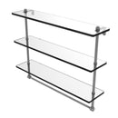 Allied Brass 22 Inch Triple Tiered Glass Shelf with Integrated Towel Bar RC-5-22TB-GYM