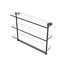 Allied Brass 22 Inch Triple Tiered Glass Shelf with Integrated Towel Bar RC-5-22TB-ORB