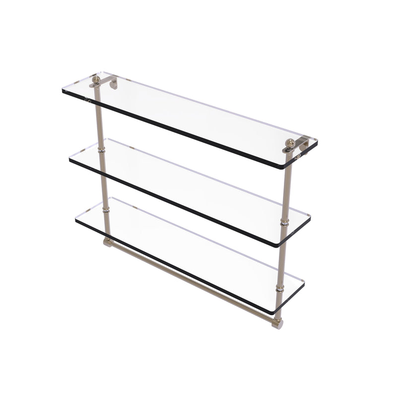 Allied Brass 22 Inch Triple Tiered Glass Shelf with Integrated Towel Bar RC-5-22TB-PEW