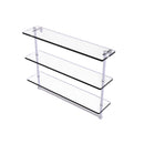 Allied Brass 22 Inch Triple Tiered Glass Shelf with Integrated Towel Bar RC-5-22TB-SCH