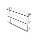 Allied Brass 22 Inch Triple Tiered Glass Shelf with Integrated Towel Bar RC-5-22TB-SN