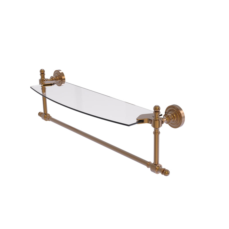 Allied Brass Retro Dot Collection 18 Inch Glass Vanity Shelf with Integrated Towel Bar RD-33TB-18-BBR