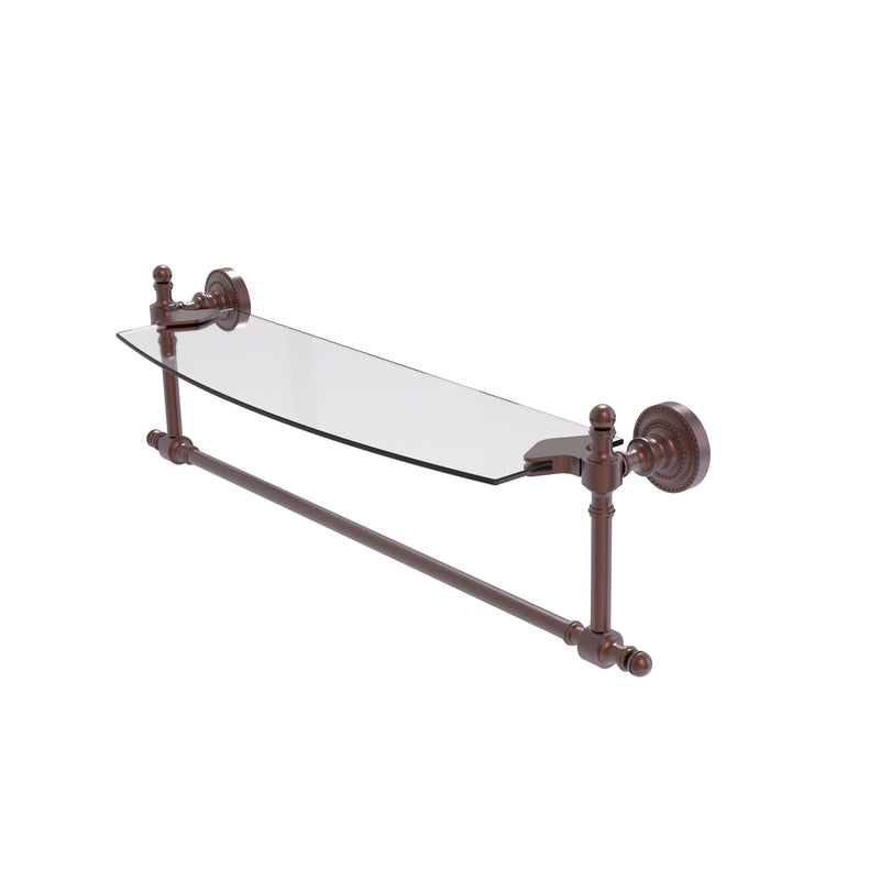 Allied Brass Retro Dot Collection 18 Inch Glass Vanity Shelf with Integrated Towel Bar RD-33TB-18-CA