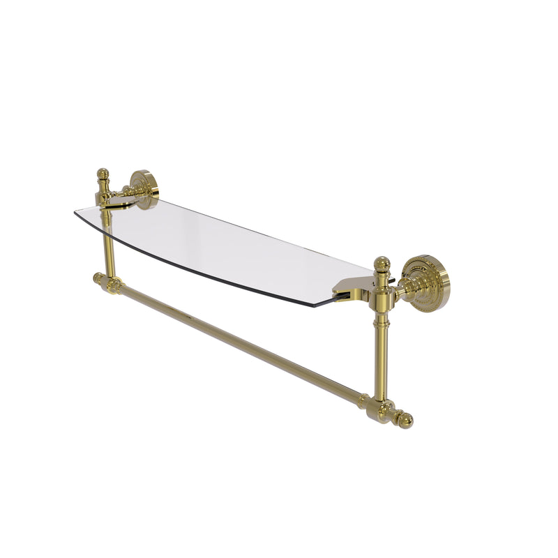 Allied Brass Retro Dot Collection 18 Inch Glass Vanity Shelf with Integrated Towel Bar RD-33TB-18-UNL