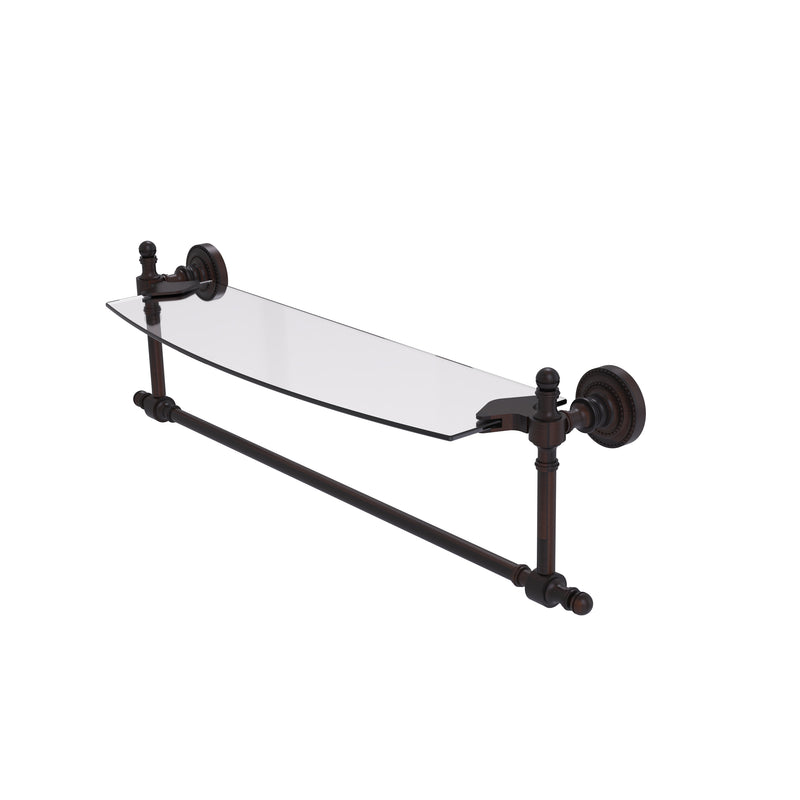 Allied Brass Retro Dot Collection 18 Inch Glass Vanity Shelf with Integrated Towel Bar RD-33TB-18-VB