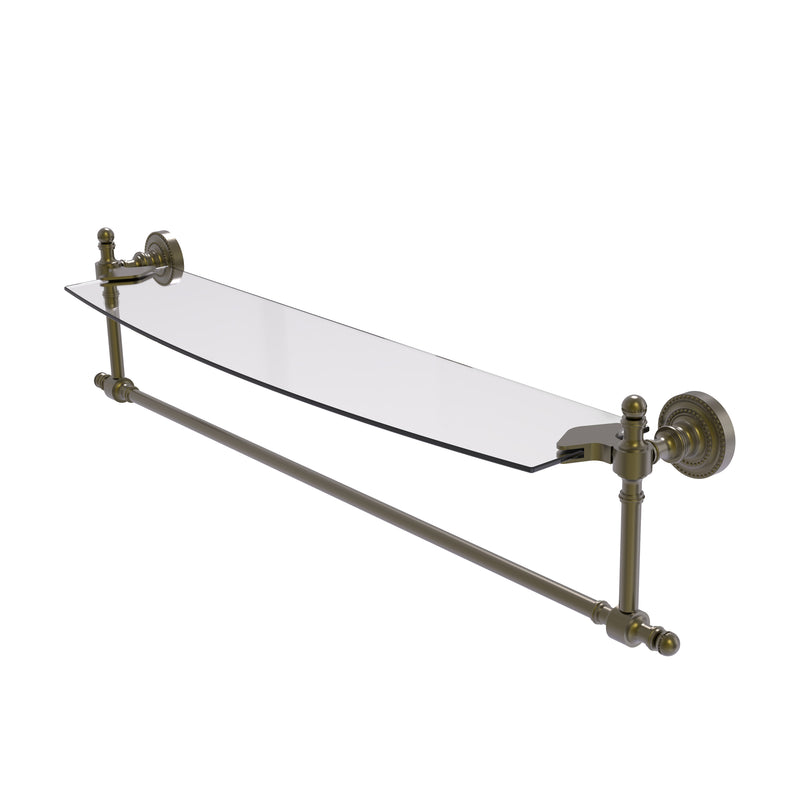 Allied Brass Retro Dot Collection 24 Inch Glass Vanity Shelf with Integrated Towel Bar RD-33TB-24-ABR