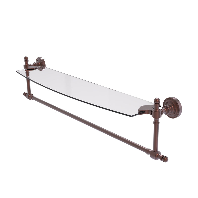 Allied Brass Retro Dot Collection 24 Inch Glass Vanity Shelf with Integrated Towel Bar RD-33TB-24-CA