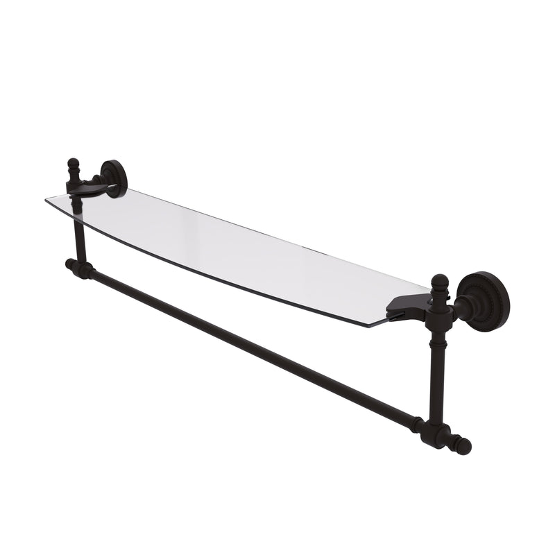 Allied Brass Retro Dot Collection 24 Inch Glass Vanity Shelf with Integrated Towel Bar RD-33TB-24-ORB