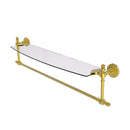 Allied Brass Retro Dot Collection 24 Inch Glass Vanity Shelf with Integrated Towel Bar RD-33TB-24-PB