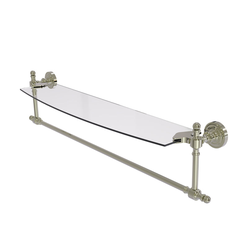 Allied Brass Retro Dot Collection 24 Inch Glass Vanity Shelf with Integrated Towel Bar RD-33TB-24-PNI