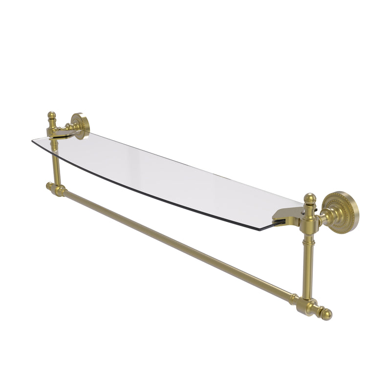 Allied Brass Retro Dot Collection 24 Inch Glass Vanity Shelf with Integrated Towel Bar RD-33TB-24-SBR