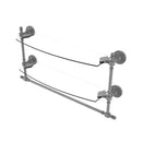 Allied Brass Retro Dot Collection 18 Inch Two Tiered Glass Shelf with Integrated Towel Bar RD-34TB-18-GYM