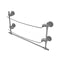 Allied Brass Retro Dot Collection 18 Inch Two Tiered Glass Shelf with Integrated Towel Bar RD-34TB-18-GYM