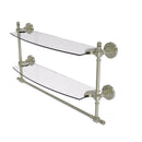 Allied Brass Retro Dot Collection 18 Inch Two Tiered Glass Shelf with Integrated Towel Bar RD-34TB-18-PNI