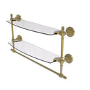 Allied Brass Retro Dot Collection 18 Inch Two Tiered Glass Shelf with Integrated Towel Bar RD-34TB-18-UNL