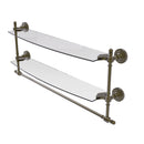 Allied Brass Retro Dot Collection 24 Inch Two Tiered Glass Shelf with Integrated Towel Bar RD-34TB-24-ABR