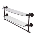 Allied Brass Retro Dot Collection 24 Inch Two Tiered Glass Shelf with Integrated Towel Bar RD-34TB-24-ABZ