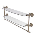 Allied Brass Retro Dot Collection 24 Inch Two Tiered Glass Shelf with Integrated Towel Bar RD-34TB-24-PEW