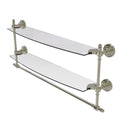 Allied Brass Retro Dot Collection 24 Inch Two Tiered Glass Shelf with Integrated Towel Bar RD-34TB-24-PNI
