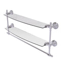 Allied Brass Retro Dot Collection 24 Inch Two Tiered Glass Shelf with Integrated Towel Bar RD-34TB-24-SCH