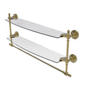 Allied Brass Retro Dot Collection 24 Inch Two Tiered Glass Shelf with Integrated Towel Bar RD-34TB-24-UNL