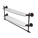 Allied Brass Retro Dot Collection 24 Inch Two Tiered Glass Shelf with Integrated Towel Bar RD-34TB-24-VB