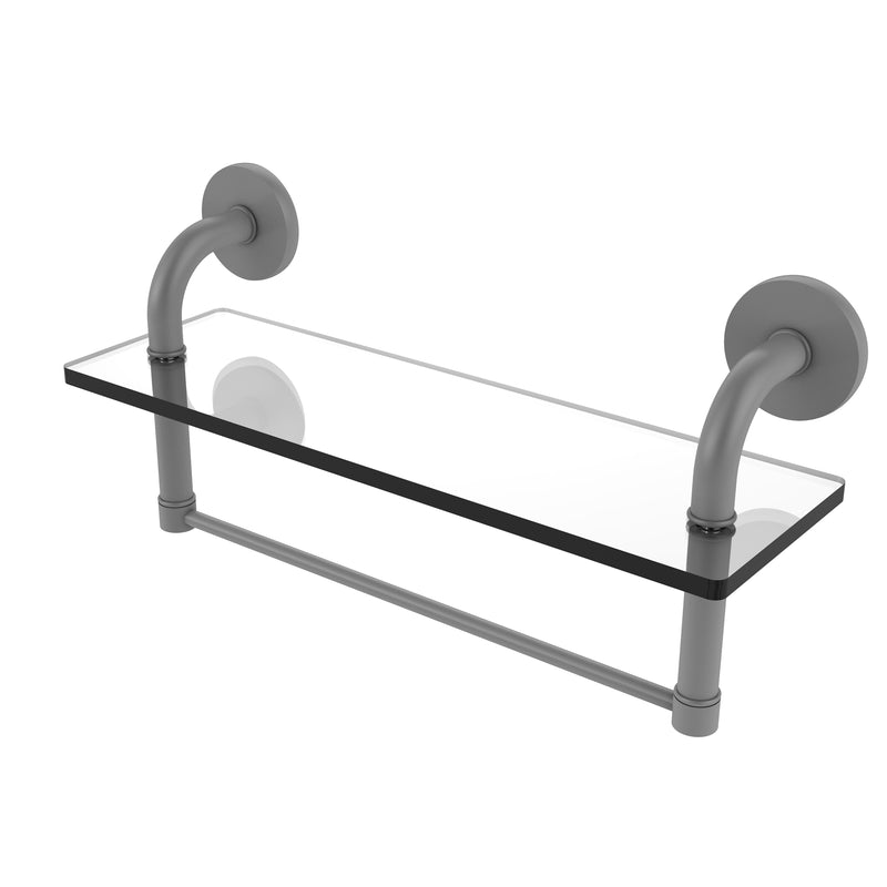 Allied Brass Remi Collection 16 Inch Glass Vanity Shelf with Integrated Towel Bar RM-1-16TB-GYM