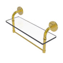 Allied Brass Remi Collection 16 Inch Glass Vanity Shelf with Integrated Towel Bar RM-1-16TB-PB