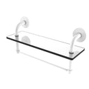 Allied Brass Remi Collection 16 Inch Glass Vanity Shelf with Integrated Towel Bar RM-1-16TB-WHM