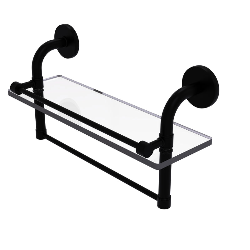 Allied Brass Remi Collection 16 Inch Gallery Glass Shelf with Towel Bar RM-1-16TB-GAL-BKM
