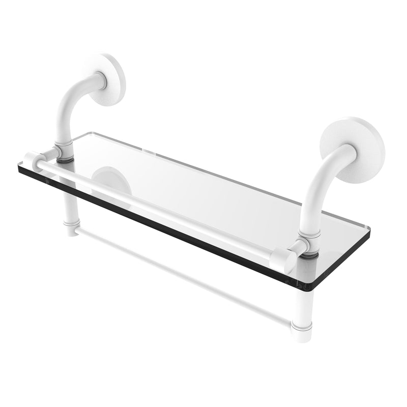 Allied Brass Remi Collection 16 Inch Gallery Glass Shelf with Towel Bar RM-1-16TB-GAL-WHM