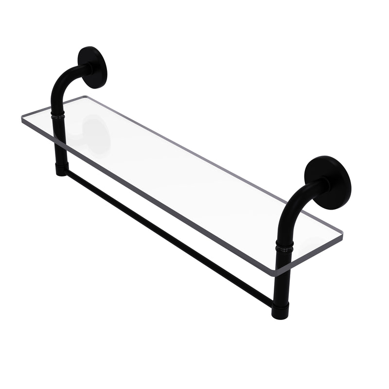 Allied Brass Remi Collection 22 Inch Glass Vanity Shelf with Integrated Towel Bar RM-1-22TB-BKM