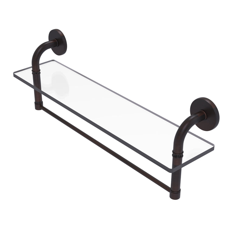Allied Brass Remi Collection 22 Inch Glass Vanity Shelf with Integrated Towel Bar RM-1-22TB-VB