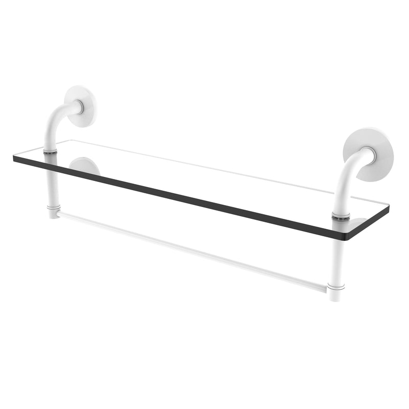 Allied Brass Remi Collection 22 Inch Glass Vanity Shelf with Integrated Towel Bar RM-1-22TB-WHM