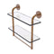 Allied Brass Remi Collection 16 Inch Two Tiered Glass Shelf with Integrated Towel Bar RM-2-16TB-BBR