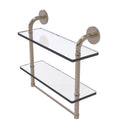 Allied Brass Remi Collection 16 Inch Two Tiered Glass Shelf with Integrated Towel Bar RM-2-16TB-PEW