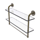 Allied Brass Remi Collection 22 Inch Two Tiered Glass Shelf with Integrated Towel Bar RM-2-22TB-ABR