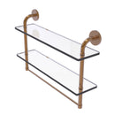 Allied Brass Remi Collection 22 Inch Two Tiered Glass Shelf with Integrated Towel Bar RM-2-22TB-BBR