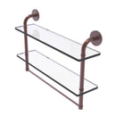 Allied Brass Remi Collection 22 Inch Two Tiered Glass Shelf with Integrated Towel Bar RM-2-22TB-CA