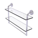 Allied Brass Remi Collection 22 Inch Two Tiered Glass Shelf with Integrated Towel Bar RM-2-22TB-PC