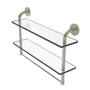 Allied Brass Remi Collection 22 Inch Two Tiered Glass Shelf with Integrated Towel Bar RM-2-22TB-PNI